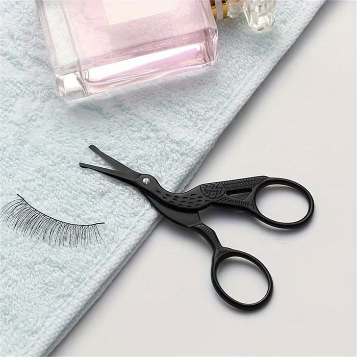 1pc Tijera Profesional en Forma de Grulla - Punta Redonda Segura para Cejas y Nariz