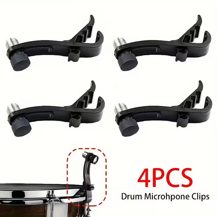 4 clips de soporte para micrófono de batería, a prueba de golpes para asegurar micrófonos
