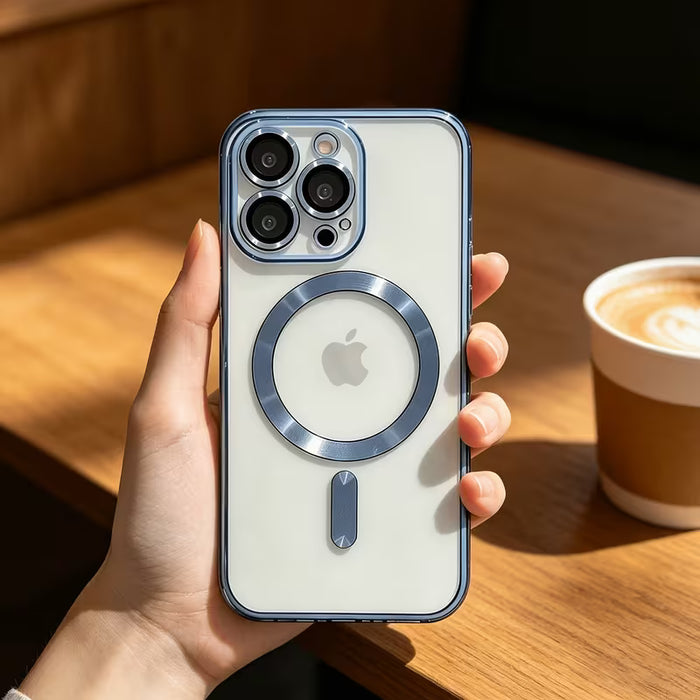 Funda magnética transparente con protector de lente de cámara Magsafe Iphone 14 pro max