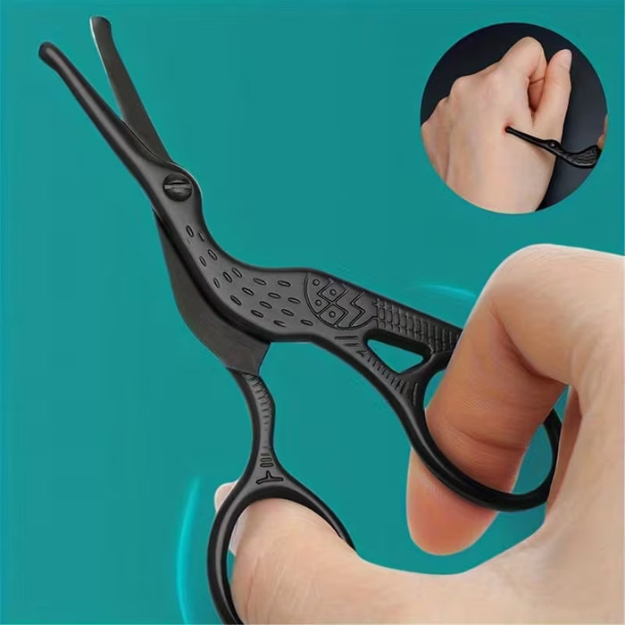 1pc Tijera Profesional en Forma de Grulla - Punta Redonda Segura para Cejas y Nariz