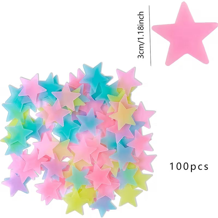 100 Adhesivos Bohemios Brillantes de Estrellas para Decorar Paredes y Techos de Polímero, Ideales para Dormitorios