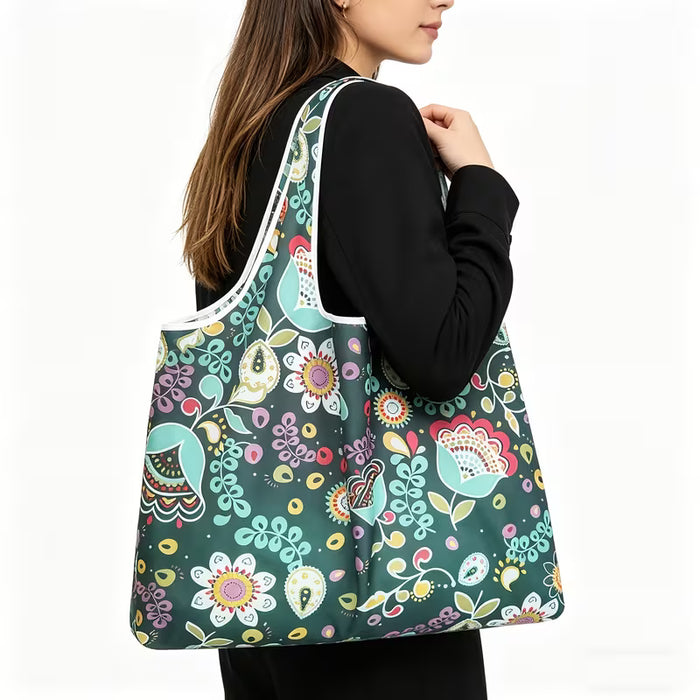 Bolso de mano de gran capacidad, portátil, con estampado floral