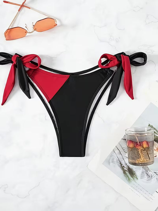 Conjunto de bikini sexy sin tirantes con lazo, Tejido de alta elasticidad