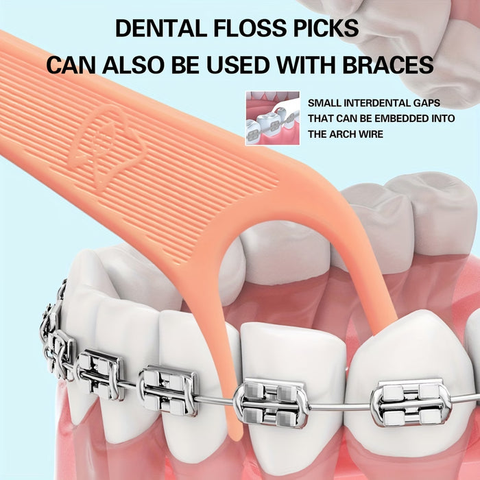 Hilo dental Dr. Emma para brackets, 60 unidades, sabor a menta, sin alcohol