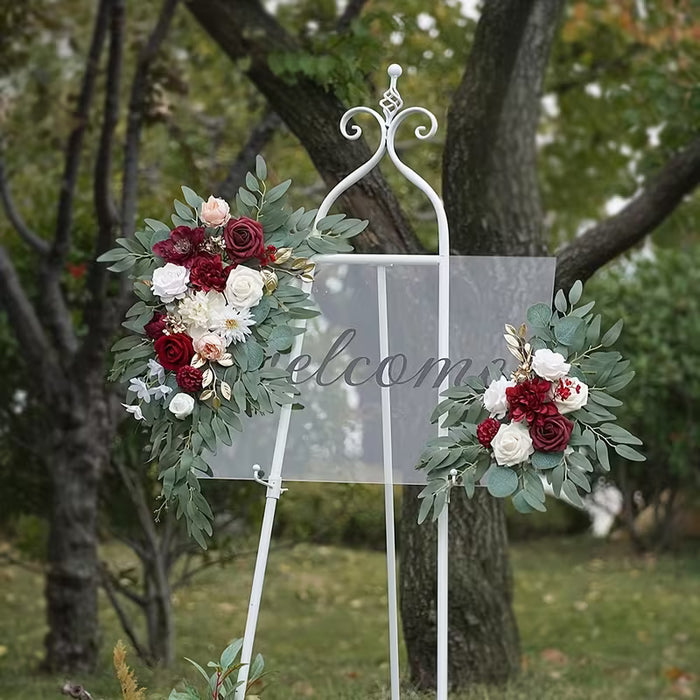 2pcs Guirnaldas Florales Clásicas, Artificiales con Vegetación Plástica