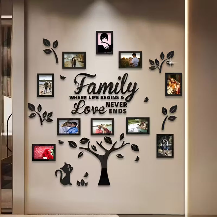Un Juego de Pegatinas de Rompecabezas de Árbol de Marco de Fotos Acrílico, Árbol Familiar