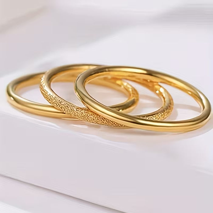 Juego de 3 anillos minimalistas hechos de acero inoxidable 201