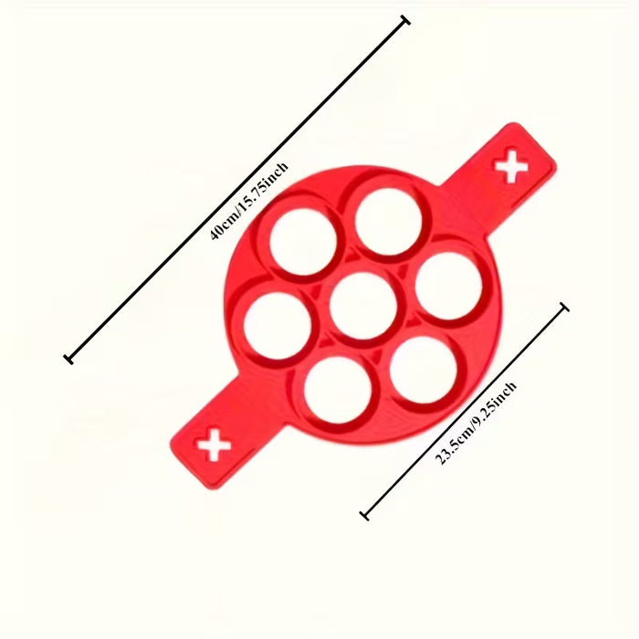 1 Molde de Silicona para Panqueques y Huevos, Sartén Antiadherente de 7 Agujeros
