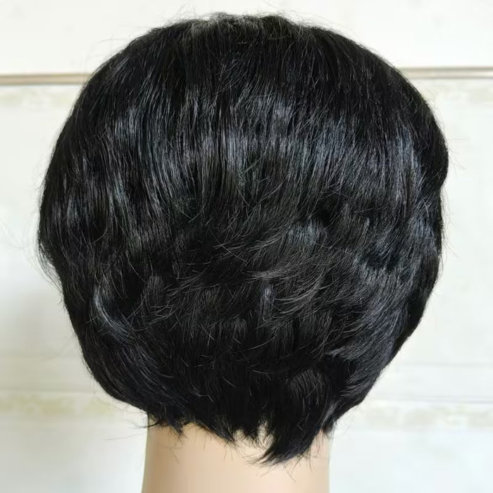 Peluca corta negra de cosplay para hombre, ideal para disfraces 4inch