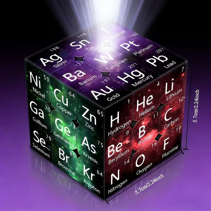 Rompecabezas Cúbico 3x3 de Elementos Químicos del Cielo Estrellado, Dificultad Intermedia