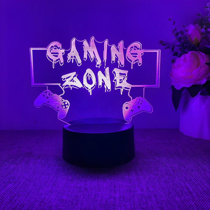 1pc Luz Nocturna 3D Creativa de zona de juego