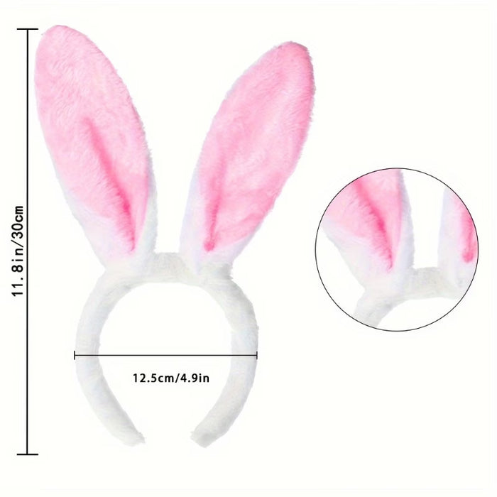 1pc Diadema de Orejas de Conejo de Peluche con Orejas Suaves y Esponjosas