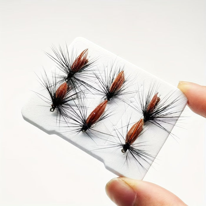 8pcs Caja Moscas de Pesca Artificial Ninfas Escarabajo Seco Cebos para Atraer Truchas