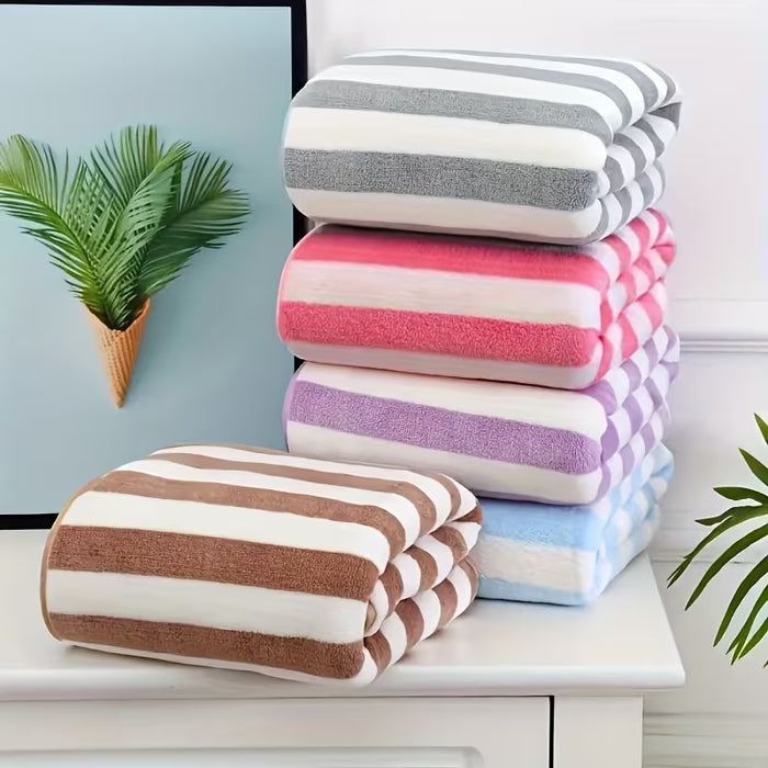 Juego de Toallas a Rayas de Lujo y Elegante, Súper Absorbente para el Hogar