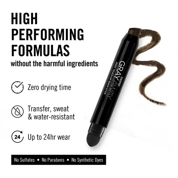 Everpro Gray Away Tinte temporal para retoque de raíces en barra, negro/marrón oscuro, 2.8 g