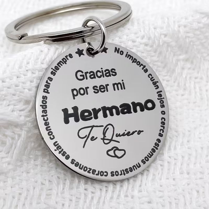Llavero de Amor Fraternal - Acero Inoxidable, Estilo Casual