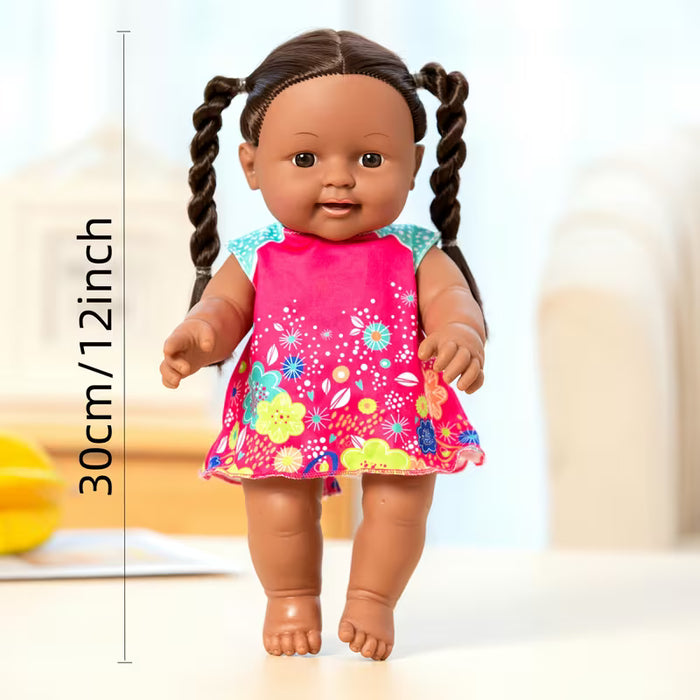 Muñeca con Lindas Colas Gemelas, Juguete Infantil Realista