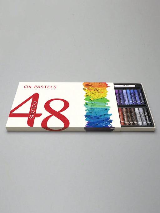 48 colores de pastel de aceite pesado en paletas de colores clásicos, incluye 3 palos blancos, ideal para entusiastas de arte profesionales. - Quierox - Tienda Online