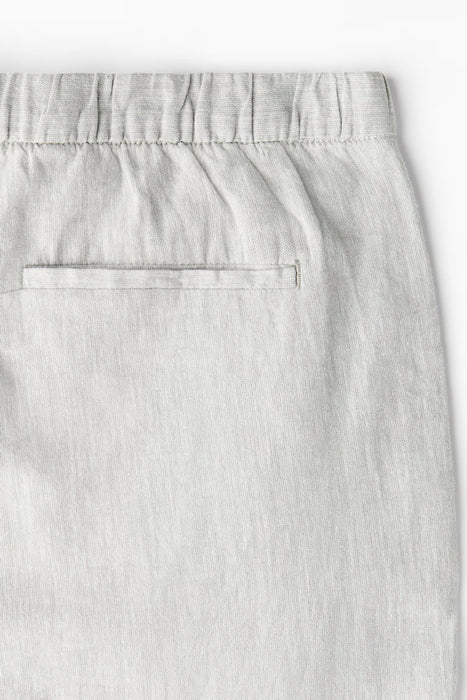 H&M Pantalones de corte regular de mezcla de lino-Gris