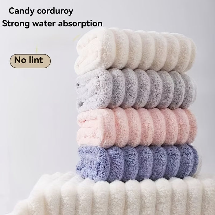 Juego de 4 toallas de coral de lujo superabsorbentes