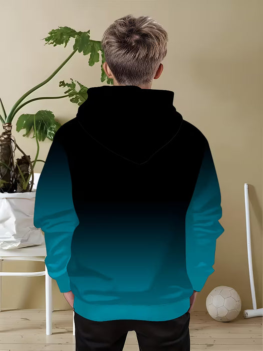 Sudadera con capucha de gradientes de París para niños, casual, manga larga