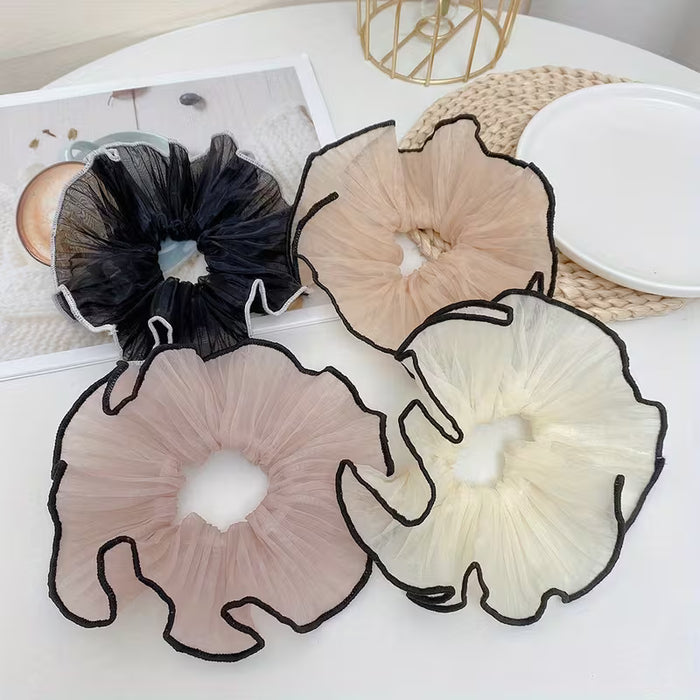 4 Piezas de Lazos de Encaje Chiffon al Estilo Francés, Accesorios Elegantes para Mujer