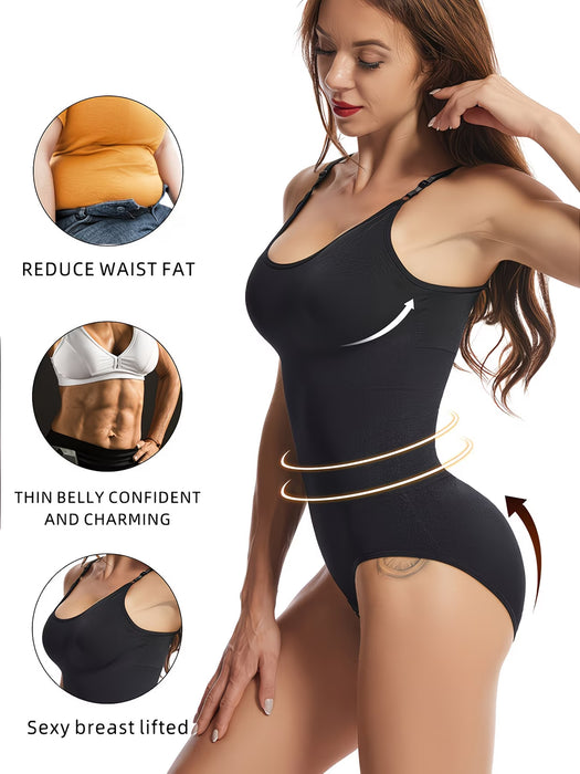 Body de mujer sin costuras con cintura ceñida, control de abdomen y gancho en la entrepierna