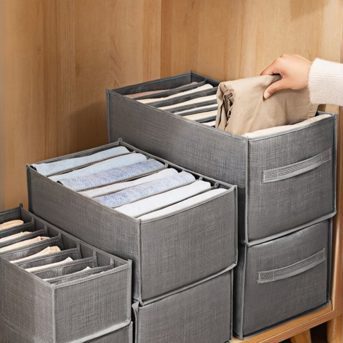 Caja plegable organizadora de 1 pieza para pantalones y jeans, caja de almacenamiento de ropa para armario