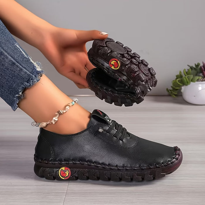 Zapatos individuales de suela blanda para mujer, estilo romano retro