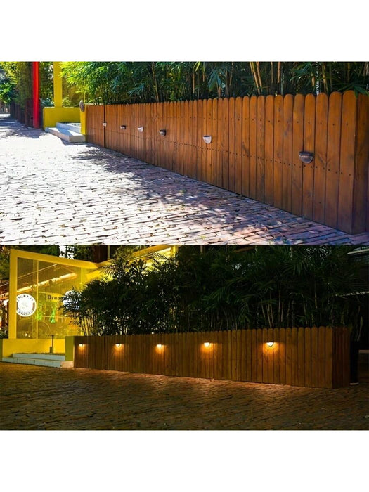 4 paquetes de luces solares para vallas, de pared, impermeables para exteriores
