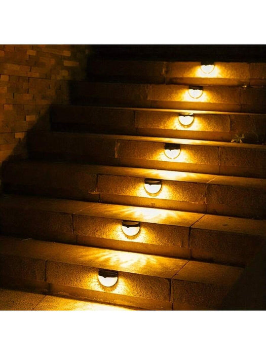 4 paquetes de luces solares para vallas, de pared, impermeables para exteriores
