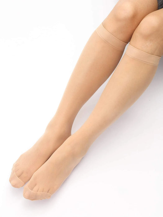 4 pares calcetines sobre pantorrilla unicolor