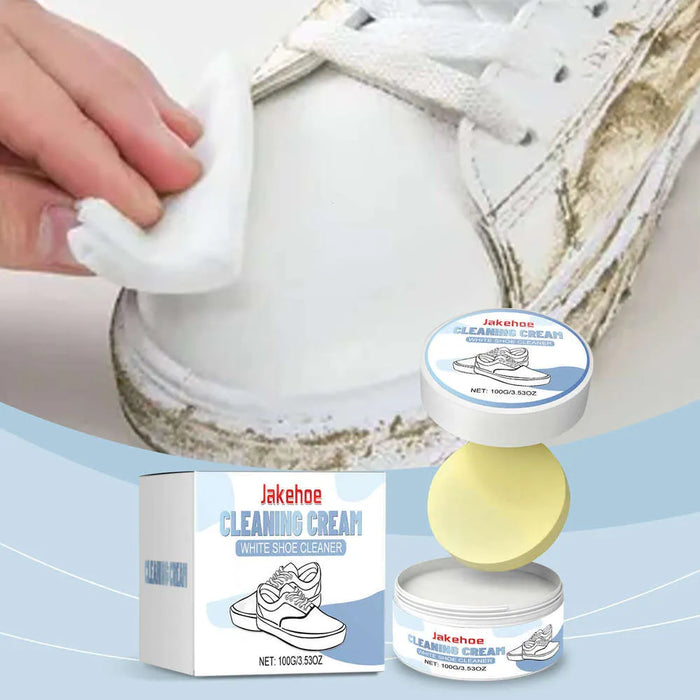Jakehoe Pasta Limpiadora de calzado multifuncional, suave de eliminación eficaz de manchas 100g
