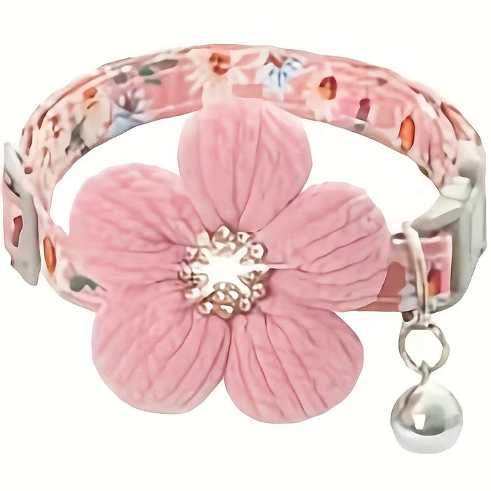 Collar para perro con diseño floral, 3D y campanas removibles  para perros pequeños y gatos