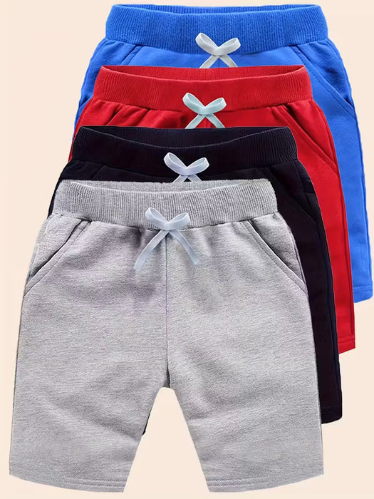 Conjunto de 2 shorts de verano para adolescentes, casuales de color liso