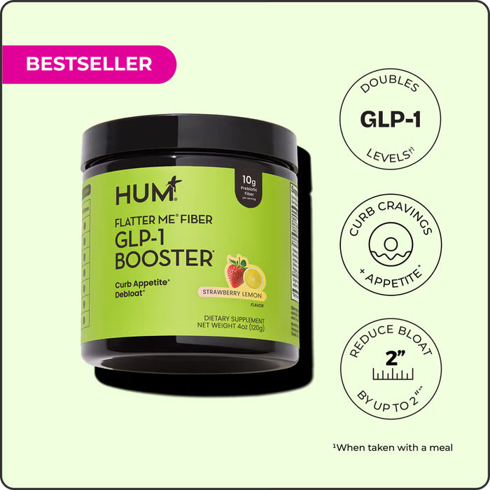 HUM Flatter Me Fiber Potenciador de GLP-1 con fibra Flatter Me Fresa Limón 10 porciones