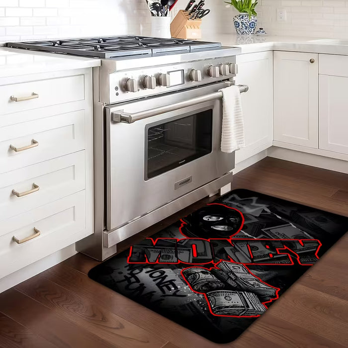 Alfombra de Franela Estilo Hip-Hop Urbano con Diseño de Dinero 15*24 pulgadas