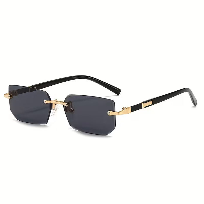 Gafas de Sol Sin Marco para Hombres y Mujeres, Estilo Clásico Cuadrado Pequeño