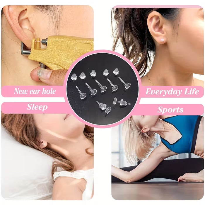 200pcs Pendientes de Plástico Invisibles de 4mm para Hacer Joyería