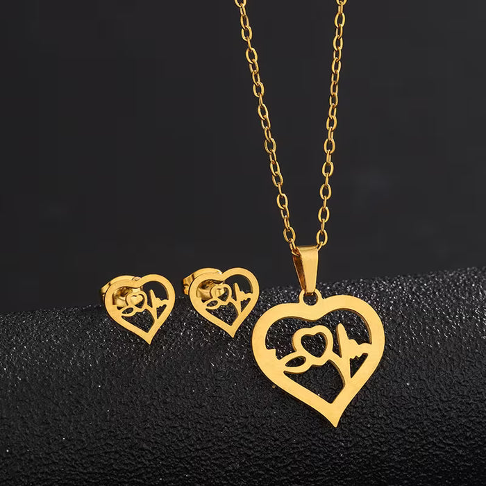 Juego de 10 piezas de collar de moda para mujer y pendientes mixtos