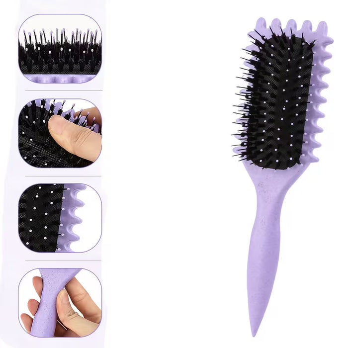 Cepillo para rizar el cabello con púas de nylon 3 en 1