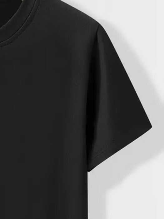 Camiseta redonda casual con estampado de letras, mangas cortas para el verano