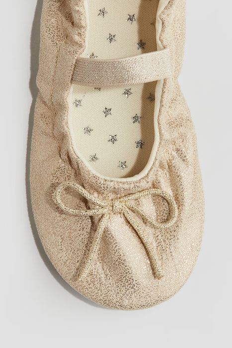 H&M Zapatillas de ballet brillantes - Dorado