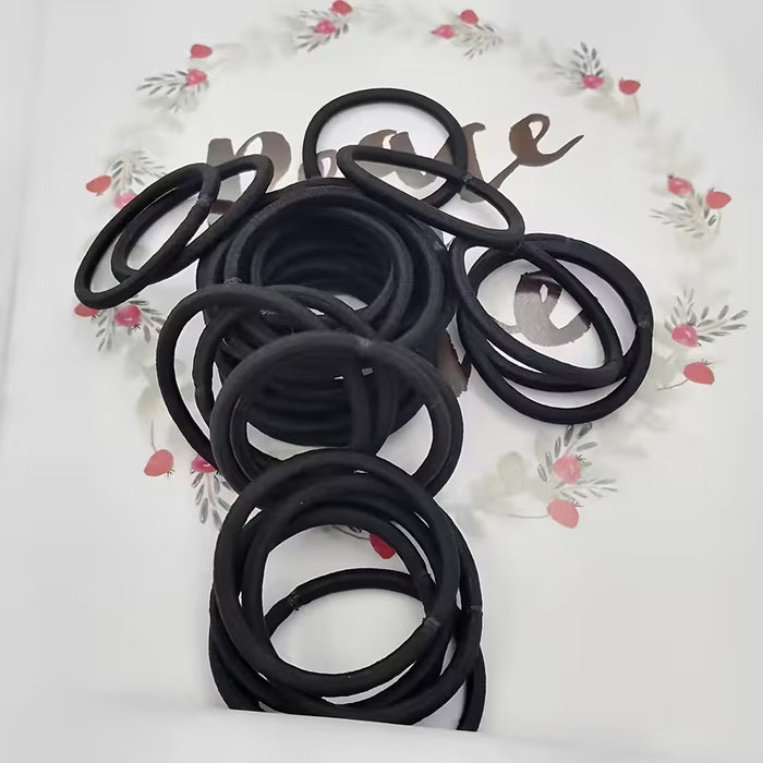 21 piezas de ligas para el pelo negras de 4 mm