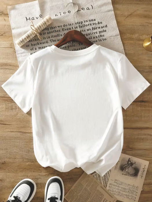 Camiseta con estampado de letras de fe - Top de manga corta
