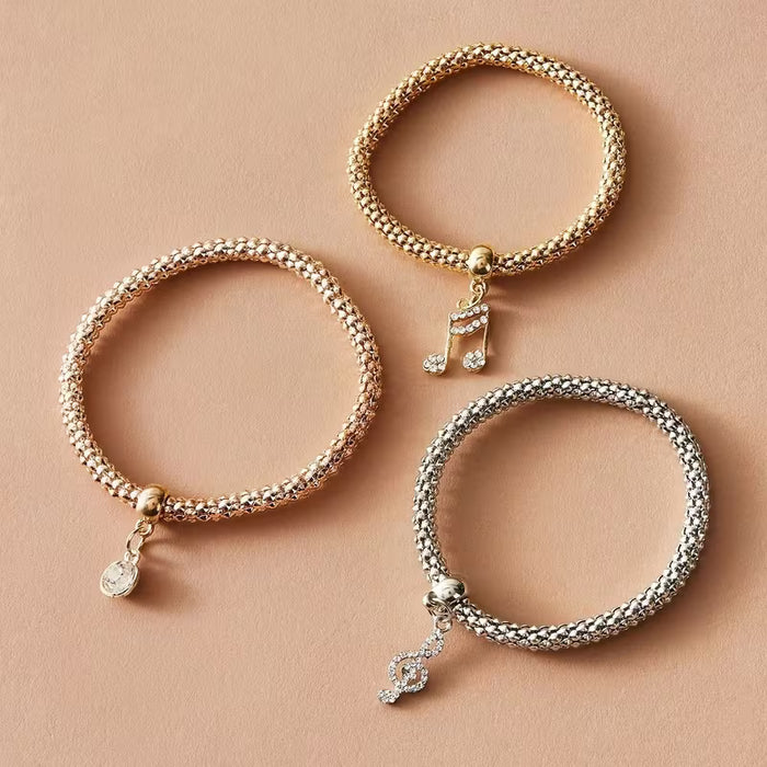 Conjunto de 3 Pulseras Elásticas con Forma de Maíz de Moda Europea