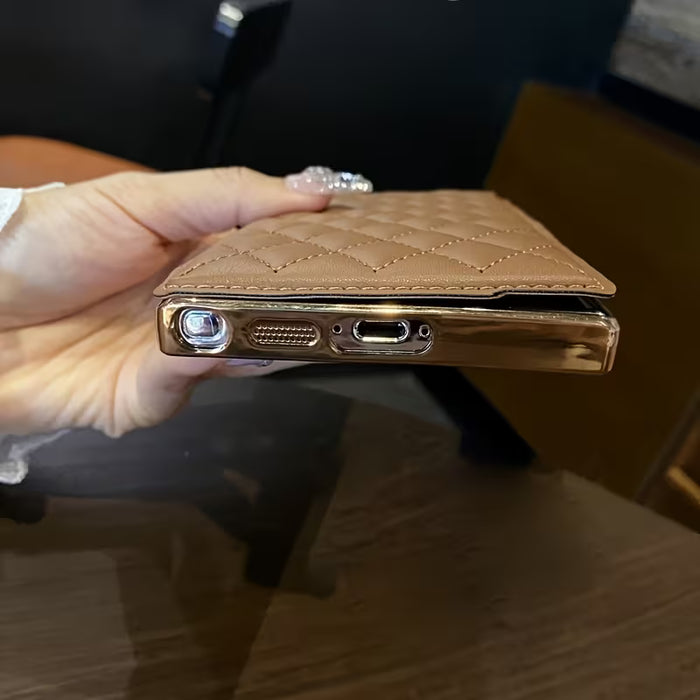 Funda magnética transparente para teléfono móvil con tapa abatible de piel sintética para Samsung S22 Ultra