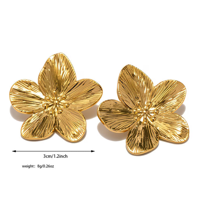 Par de aretes elegantes retro de flor de cerezo para mujer