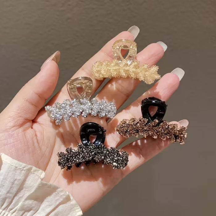 4 pinzas para el cabello con diamantes de imitación elegantes con diseño de trigo