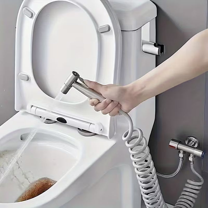 Juego de tres rociadores de bidé manual para inodoro de acero inoxidable, compatible con diámetro de entrada estándar